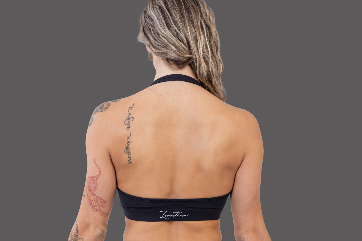 Halter Neck Sport Bra - Black