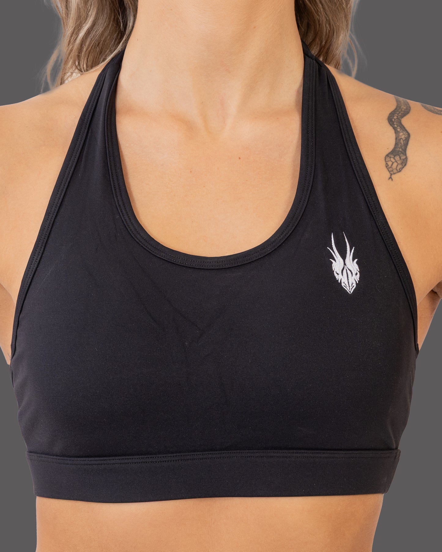 Halter Neck Sport Bra - Black
