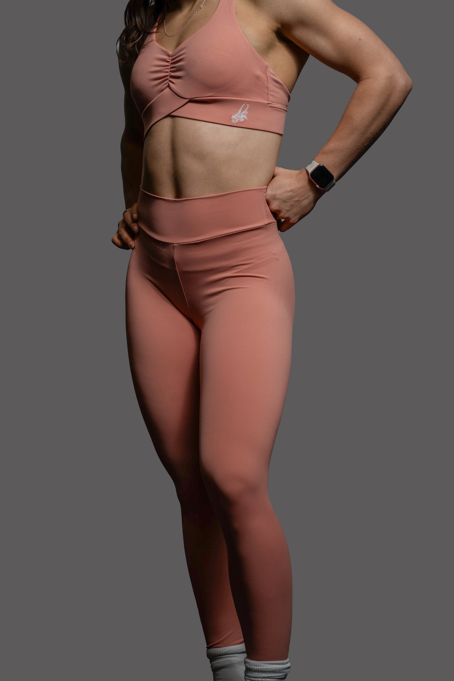 Leviathan | Athletic High-Waisted Leggings | Salmon
