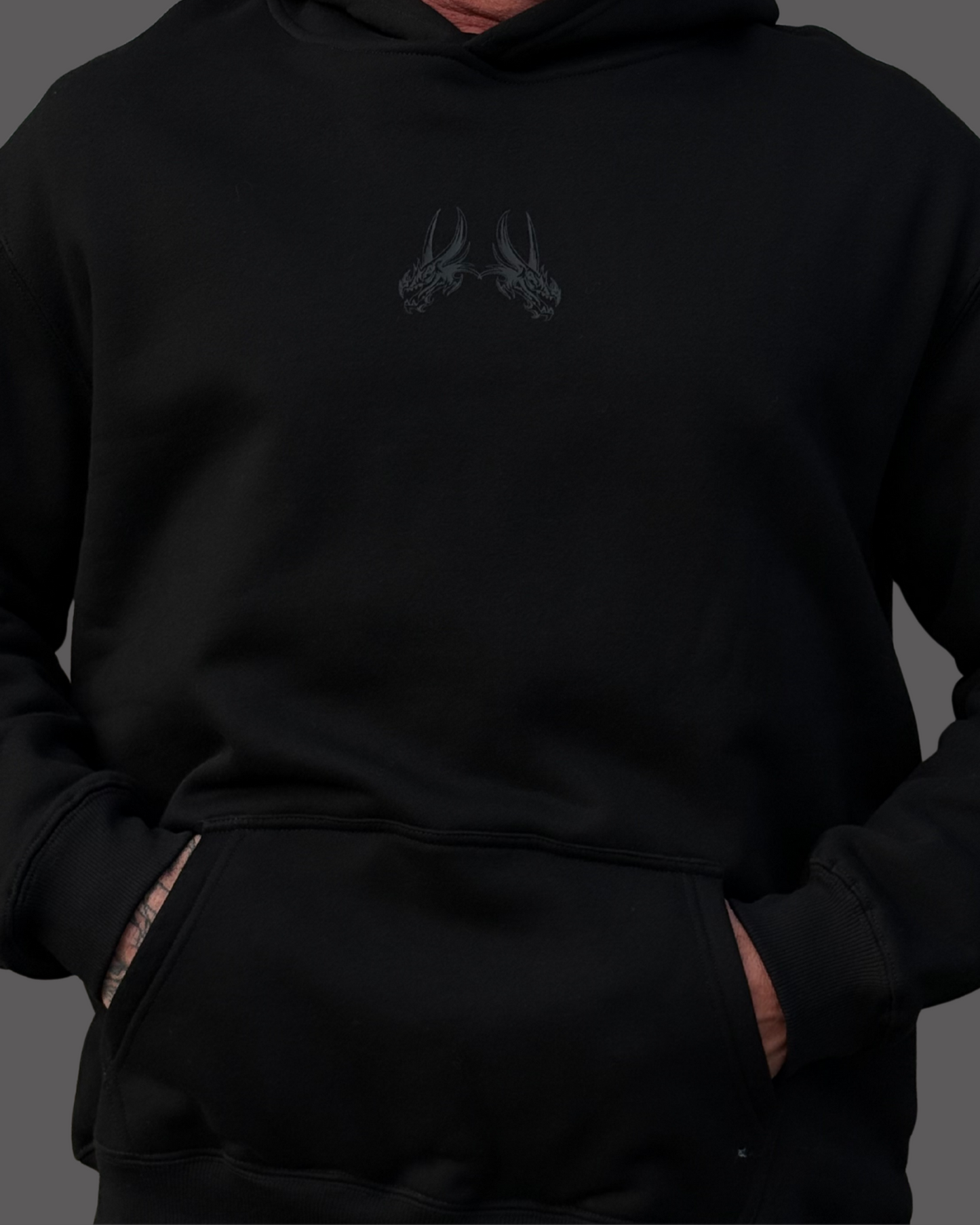 Leviathan | LVTN minimalist Hoodie - Black&Black
