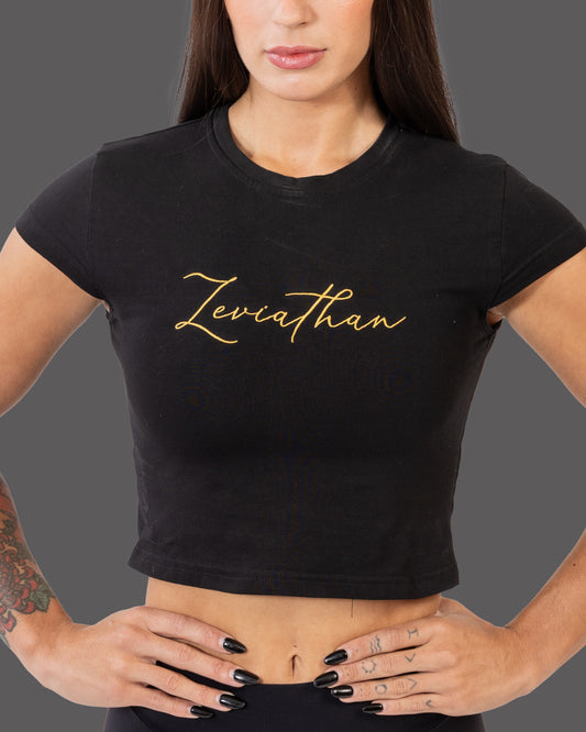 Leviathan | V-Sleeve Baby Tee - Black&Gold