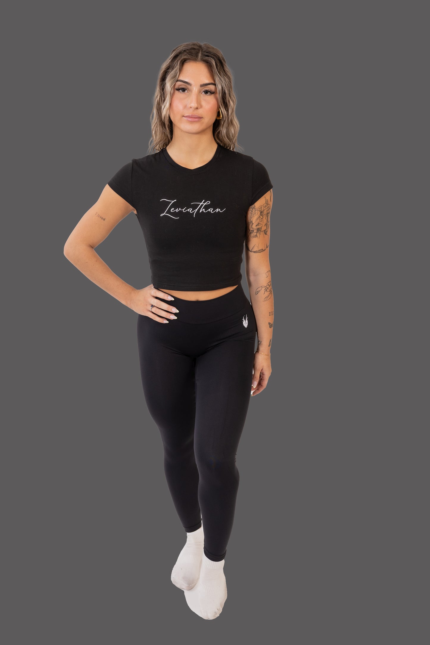 Leviathan | V-Sleeve Baby Tee - Black&White