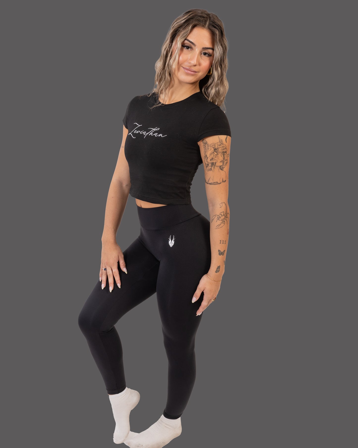 Leviathan | High Waisted |Seamless Legging - Black&White