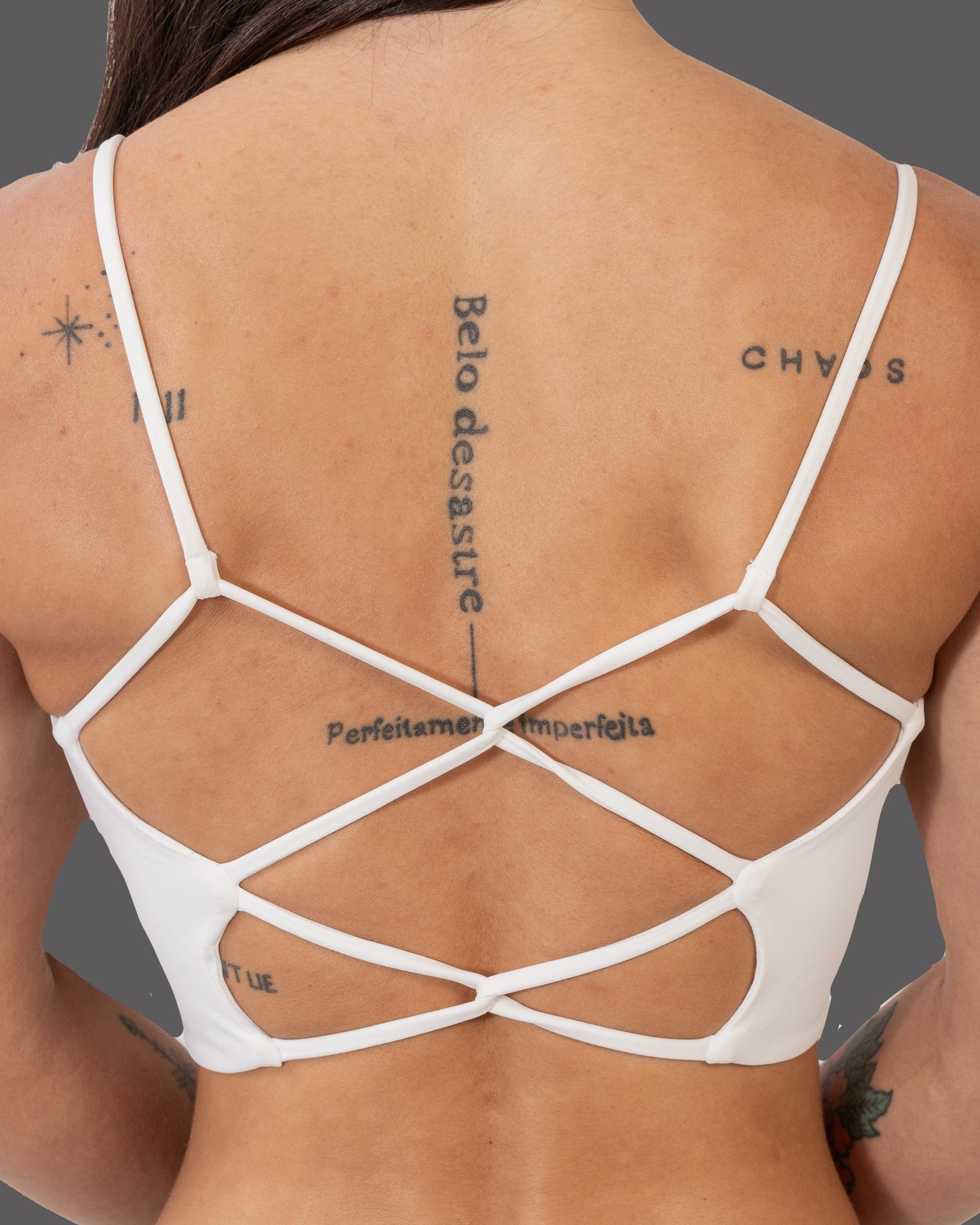 Backless Sports Bra - White&Black