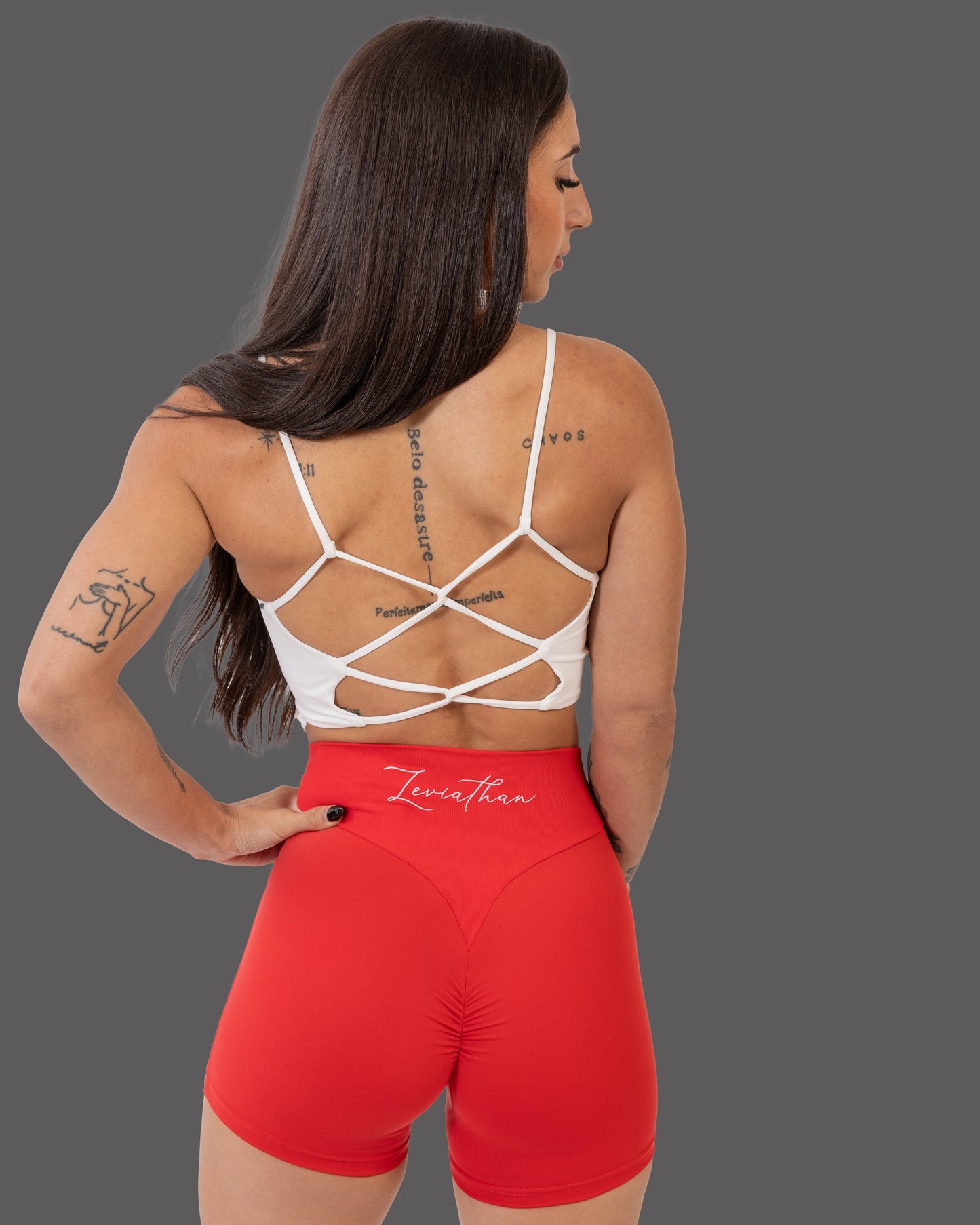 Backless Sports Bra - White&Black