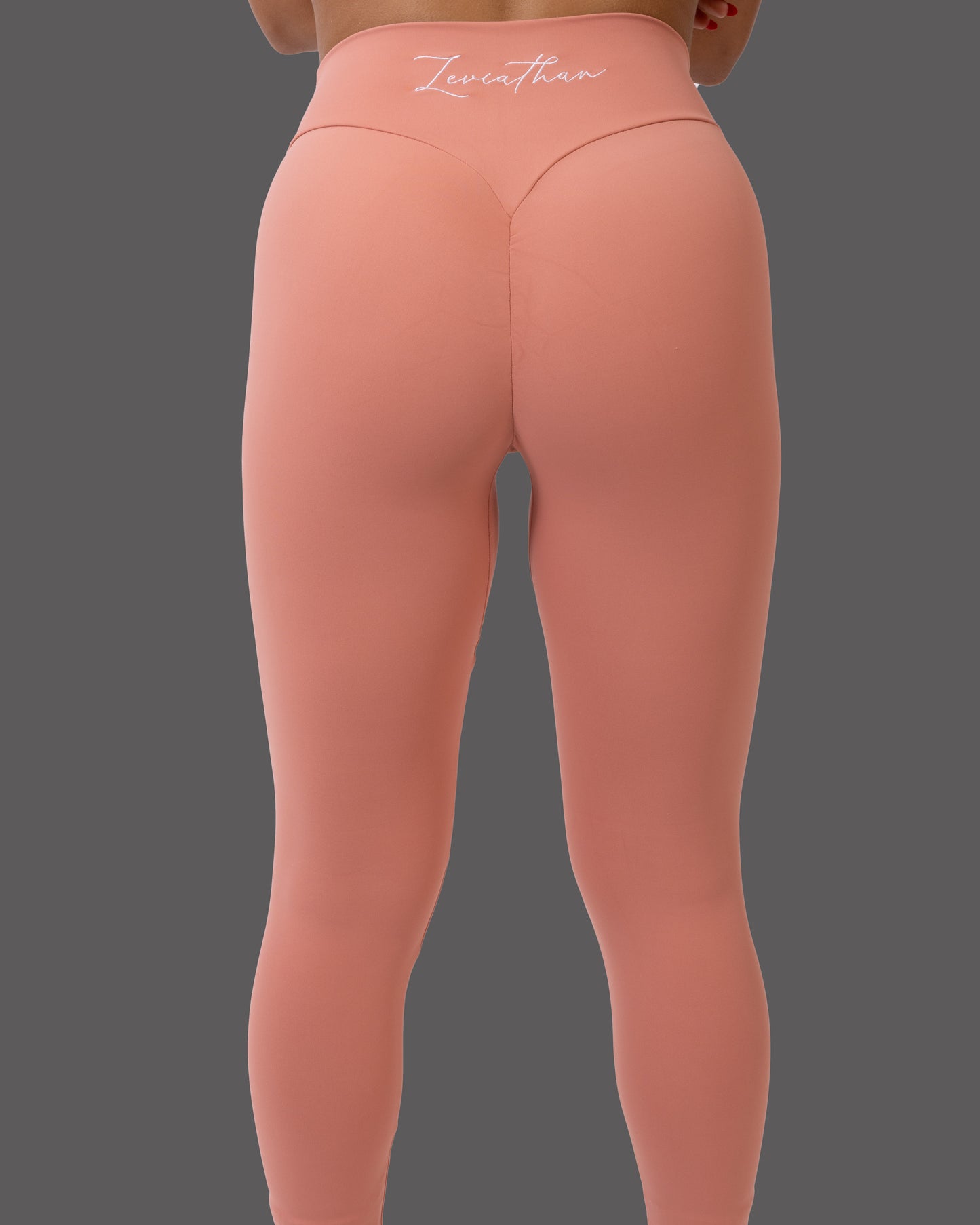 Leviathan | Athletic High-Waisted Leggings - Salmon
