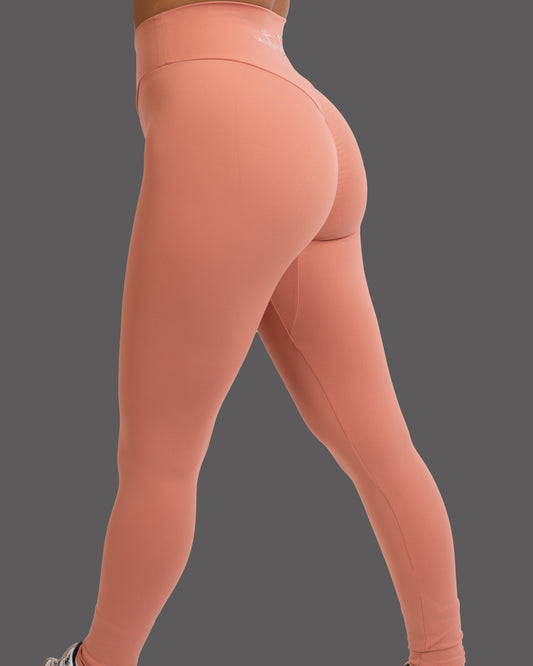 Leviathan | Athletic High-Waisted Leggings - Salmon