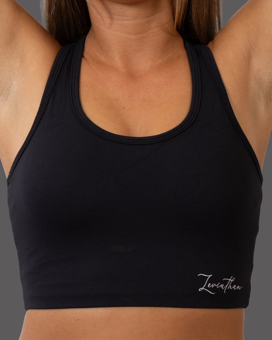 LVTN Longline - Sports Bra - black & White