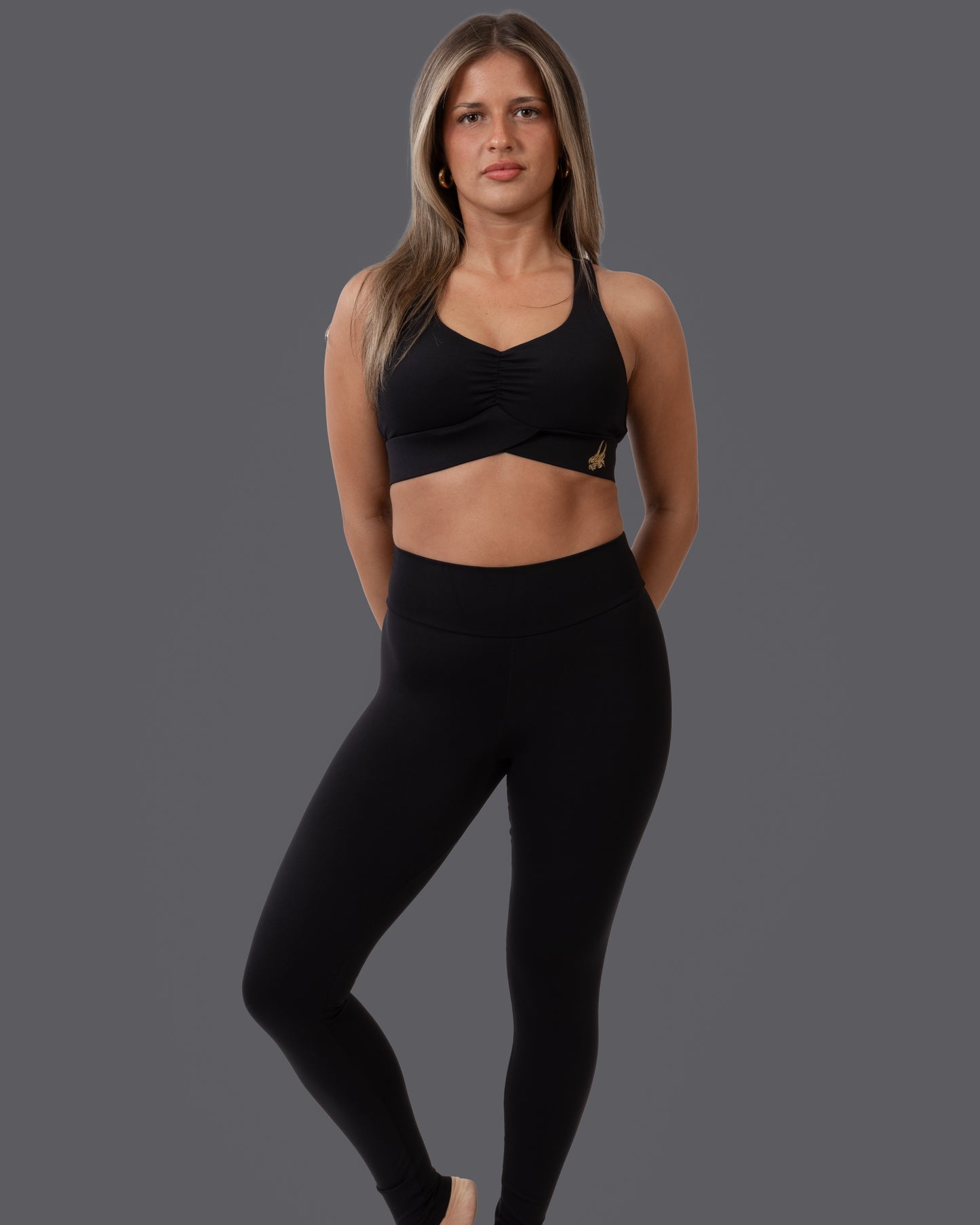 Elegant Cross - Sports bra - Black&Gold