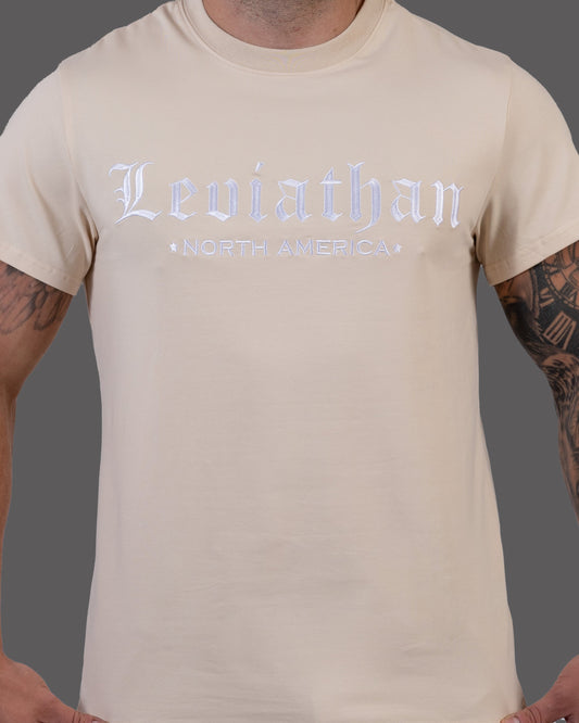 Leviathan | Premium Embroidered Tee - Beige