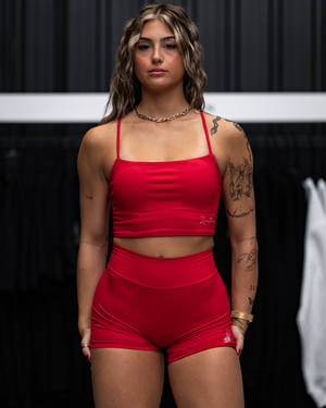 Backless Sport Bra - Red