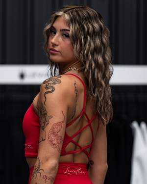 Backless Sport Bra - Red