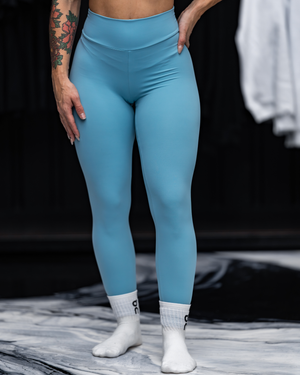 Leviathan | Athletic High-Waisted Leggings - Blue