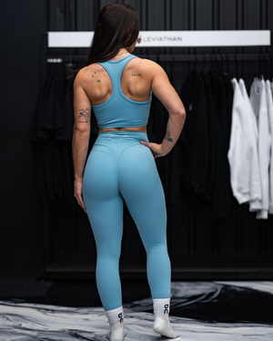 Leviathan | Athletic High-Waisted Leggings - Blue