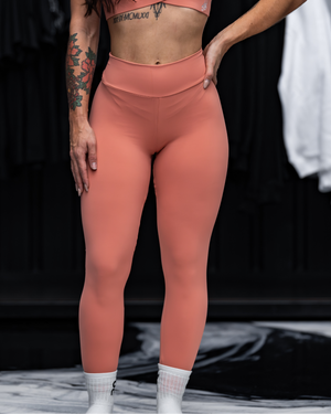 Leviathan | Athletic High-Waisted Leggings - Salmon