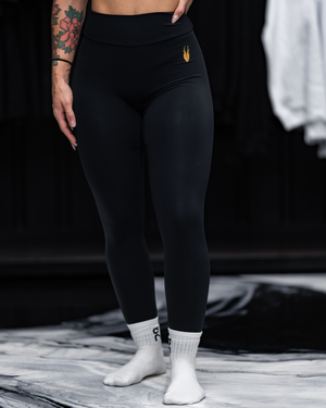 Leviathan 2.0 | High Waisted |Seamless Legging - Black & Gold