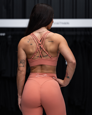 Leviathan | Athletic High-Waisted Leggings - Salmon