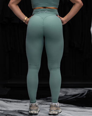 Leviathan | Athletic High-Waisted Leggings - Green