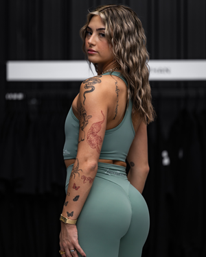 Leviathan | Athletic High-Waisted Leggings - Green