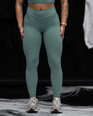 Leviathan | Athletic High-Waisted Leggings - Green