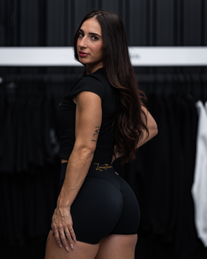 Léviathan | T-shirt bébé à manches en V - Noir et or