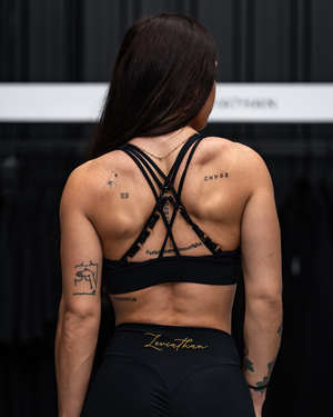 Elegant Cross - Sports bra - Black&Gold