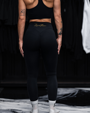 Leviathan | High Waisted |Yoga Legging - Black & Gold