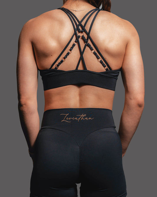 Elegant Cross - Sports bra - Black&Gold