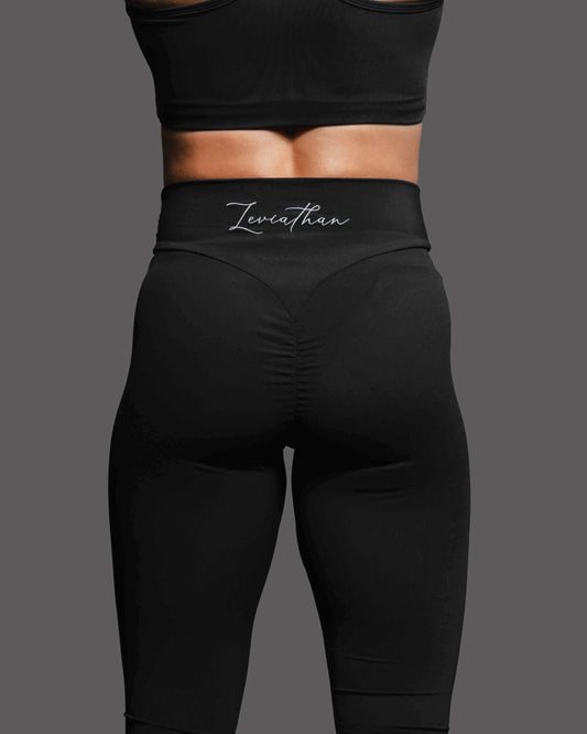 Leviathan | Athletic High-Waisted Leggings | Black&White