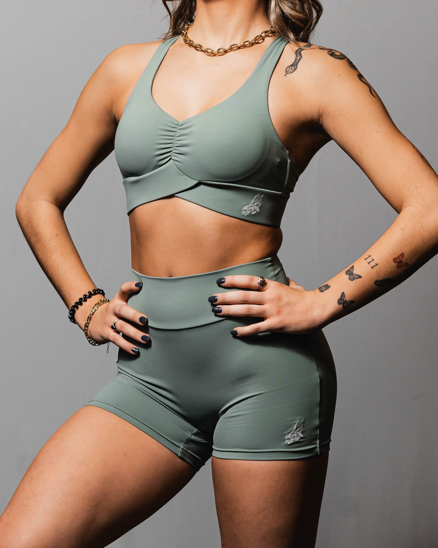 Athletic Green shorts - high waist