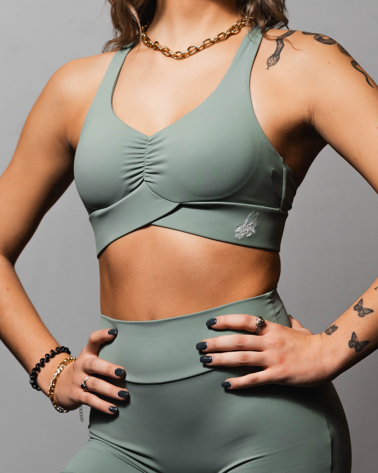 Athletic Green shorts - high waist