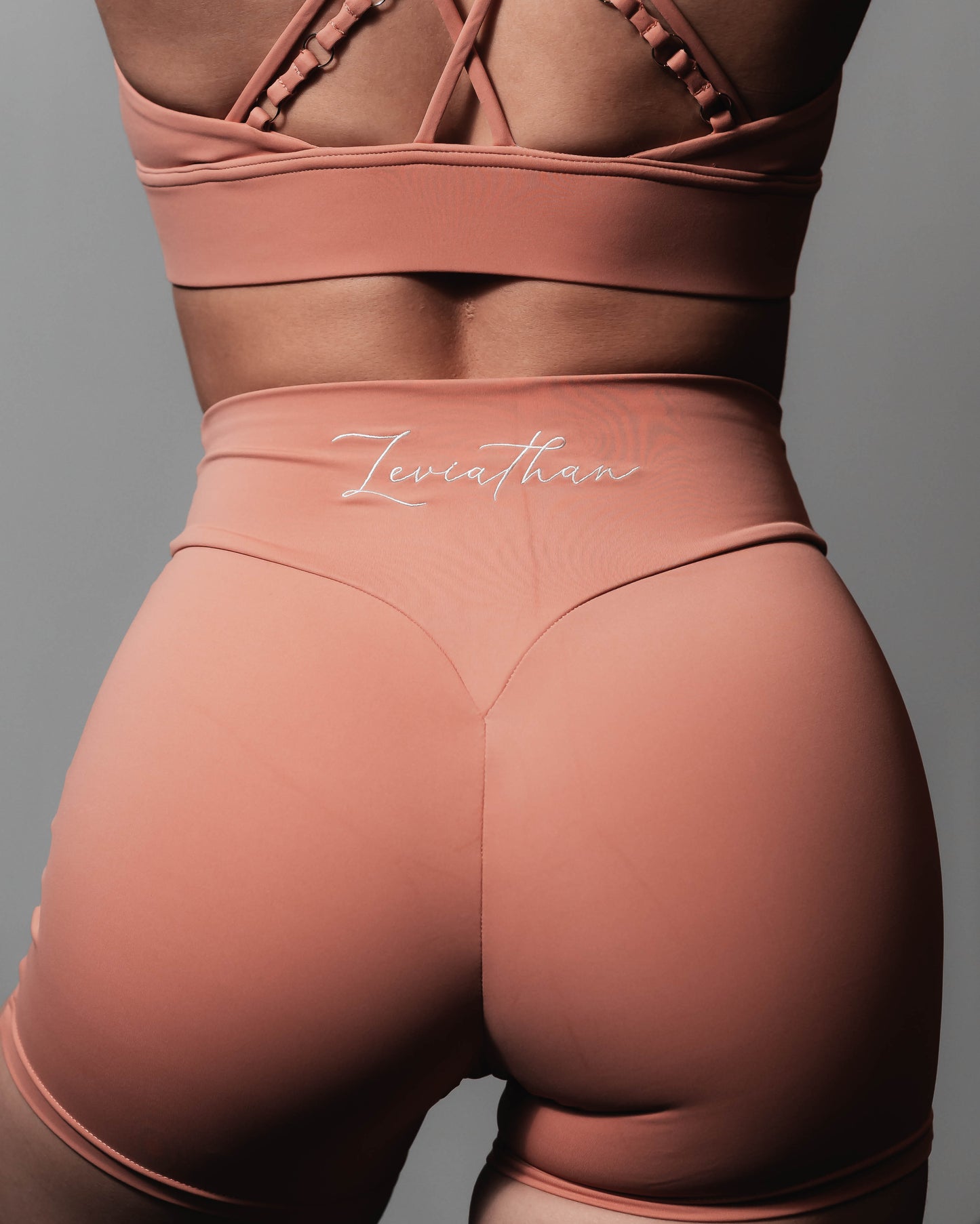 Athletic Salmon shorts - high waist