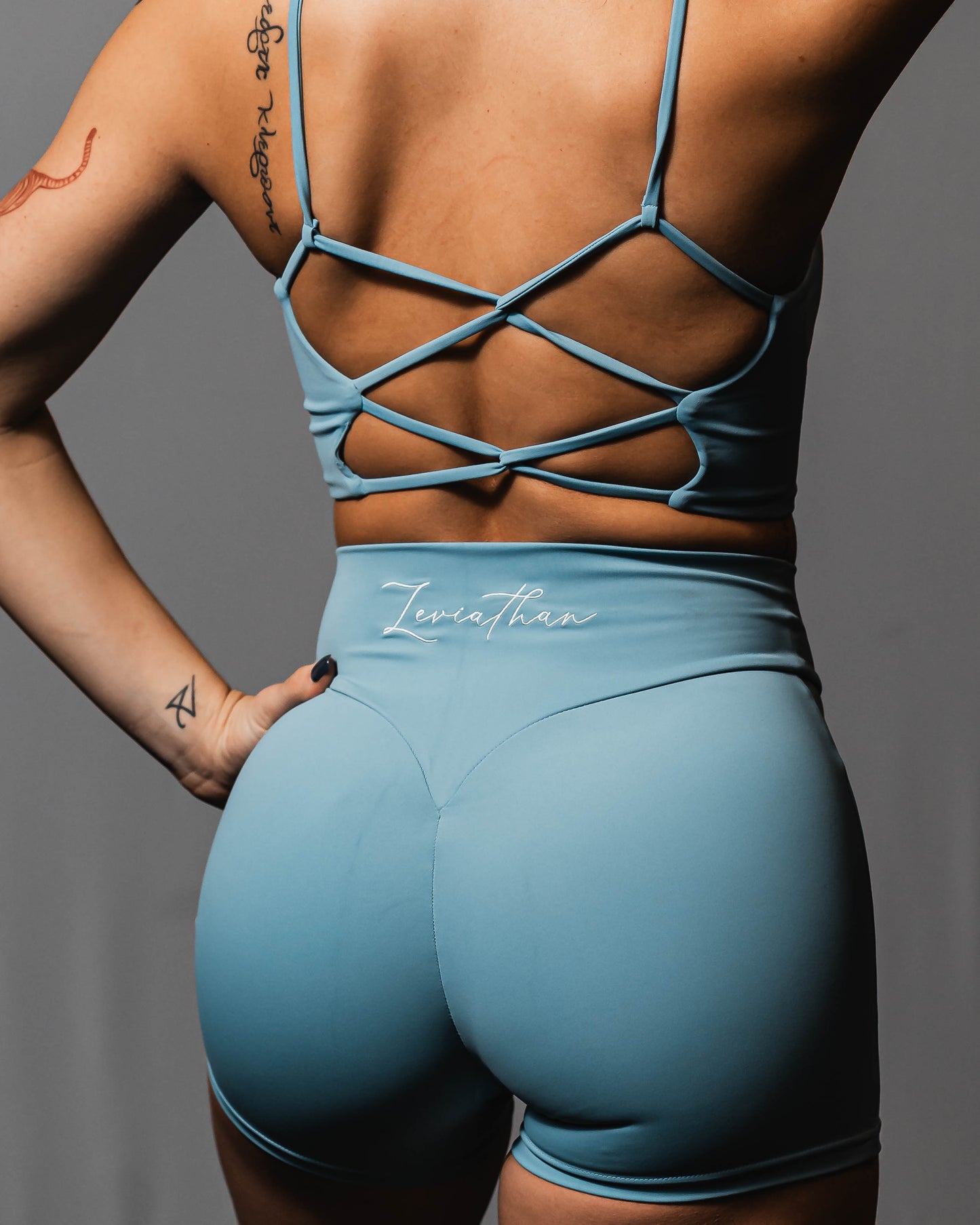 Athletic blue shorts -  high waist