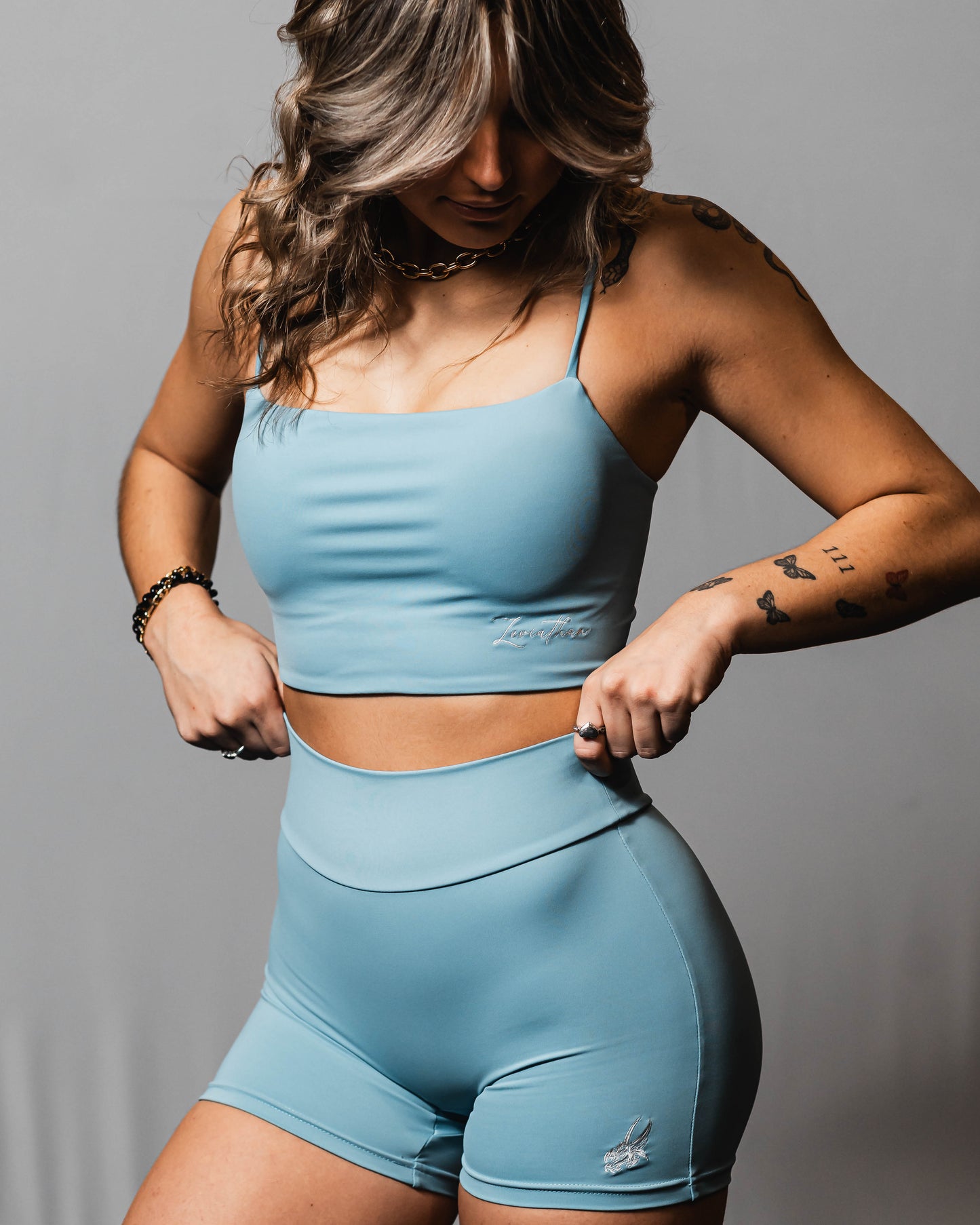 Athletic blue shorts -  high waist